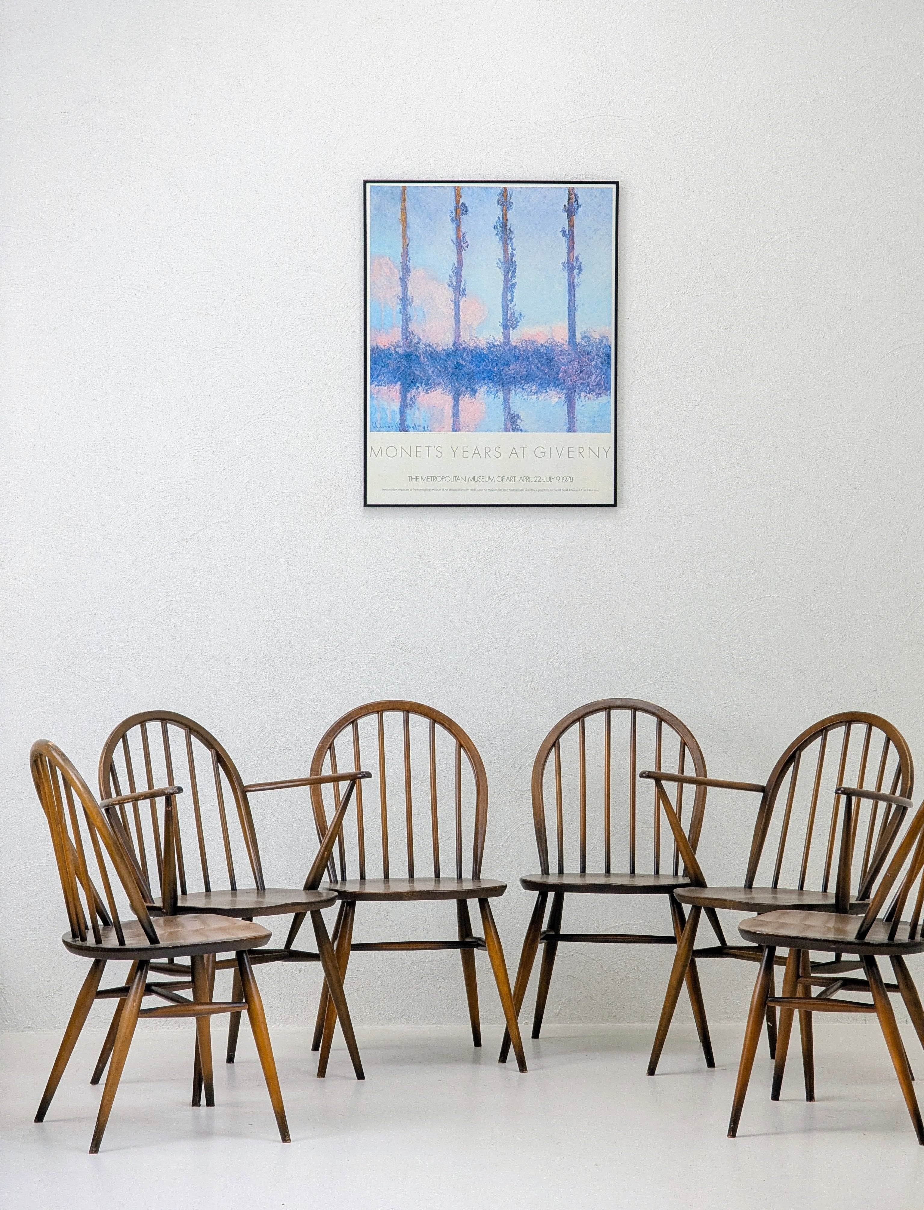 Set of Six Lucian Ercolani for Ercol Mid Century Modern Windsor Dining Chairs