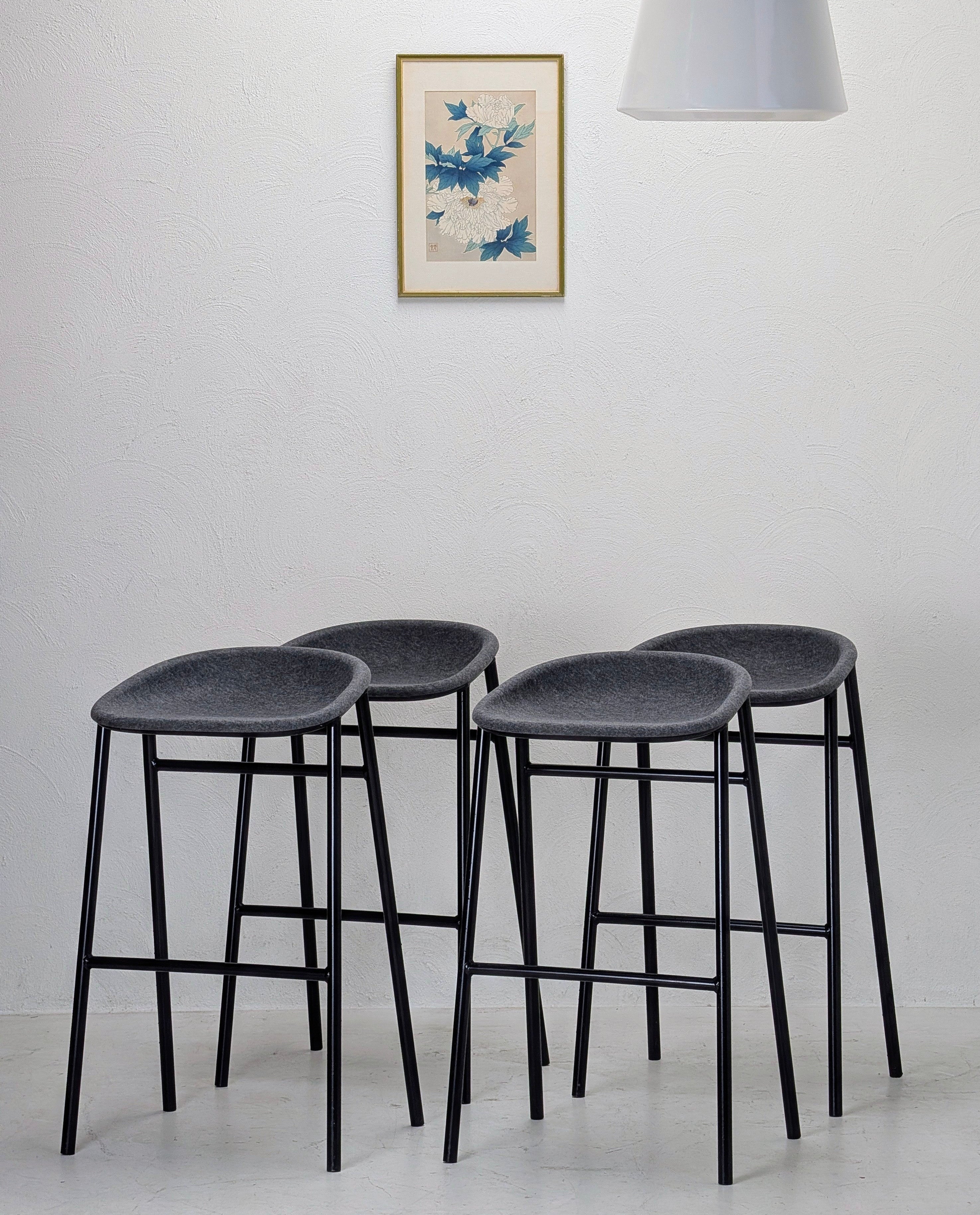 Set of 4 De Vorm LJ 3 PET Felt Bar Stools | Brand New Condition