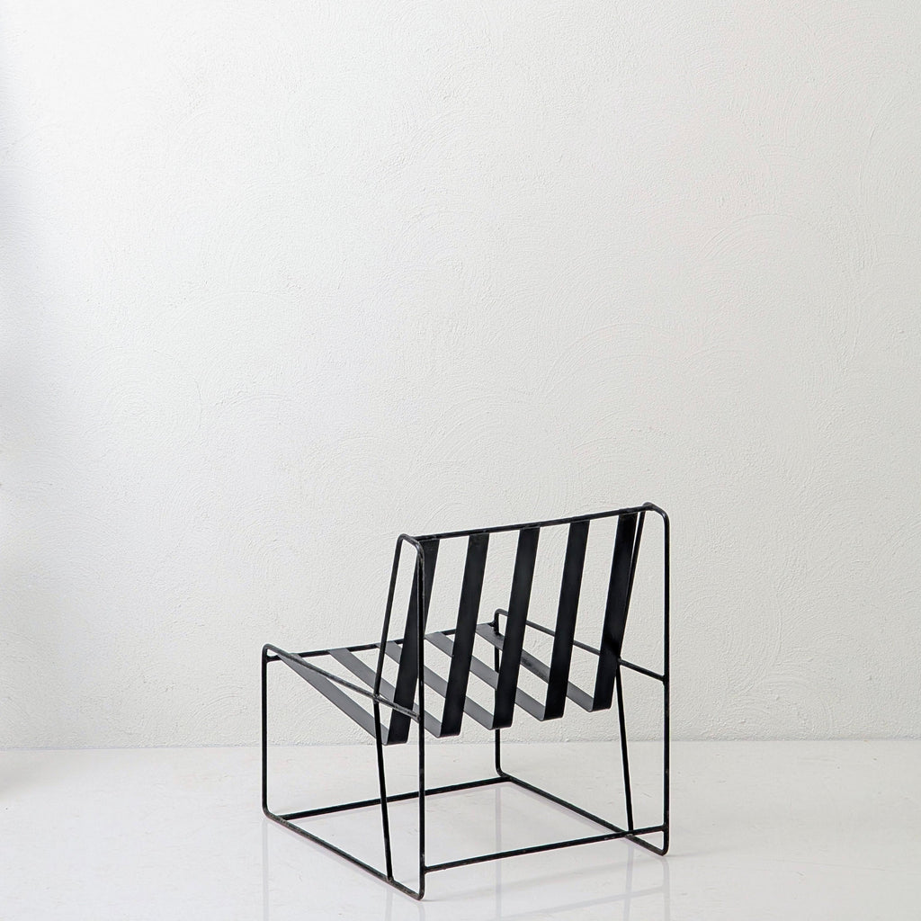 A Pair of 1950s Italian Ribbon Steel Architectural Lounge Chairs