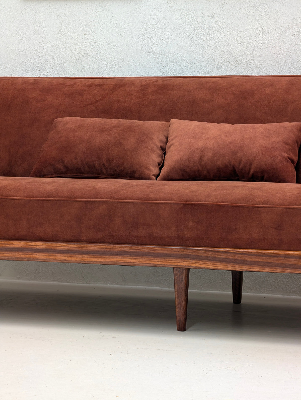 Dario Zoureff Four Seat Blackbean Sofa, Reupholstered c1960s