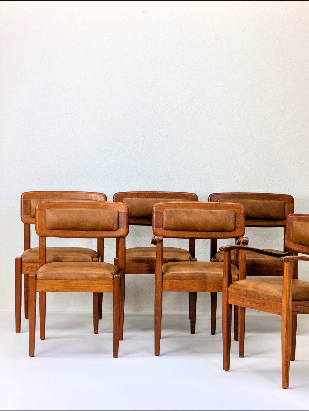 Rare 1970s Wright & Sons Blackwood & Toffee Dining Chairs | Set of 6
