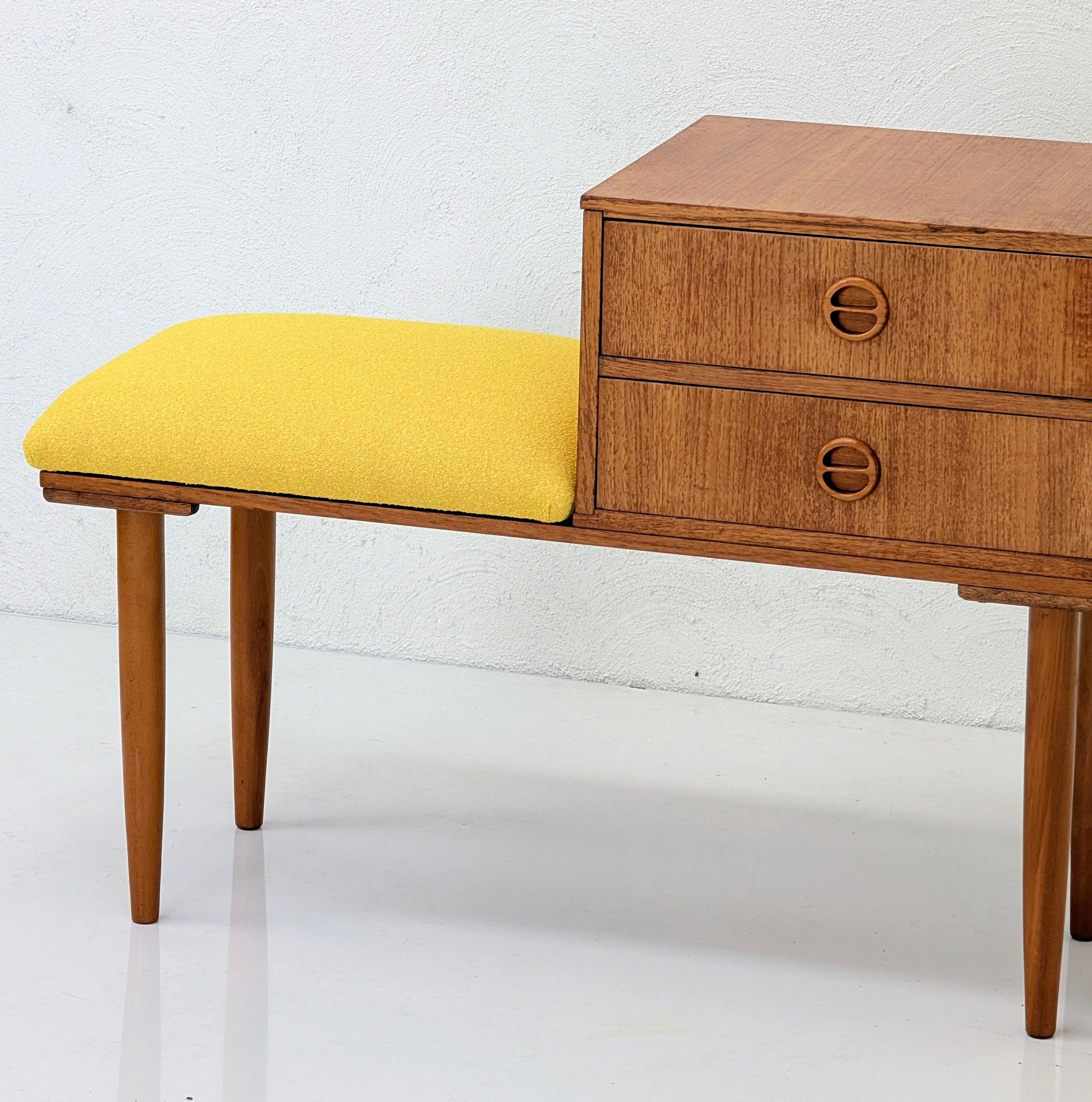 Mid Century Modern Teak Telephone Table | Warwick Buckley Sunrise
