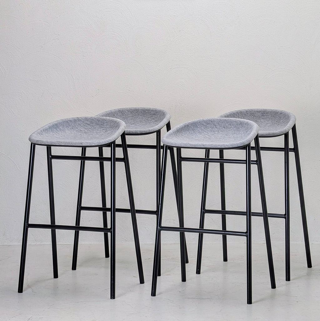 Set of 4 De Vorm LJ 3 PET Felt Bar Stools | Brand New Condition