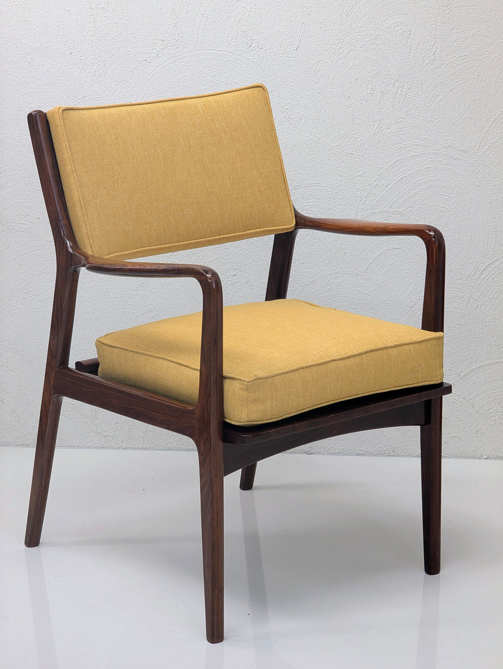 Rare Sculpted Blackwood Armchair by Decro, c.1960s – Restored