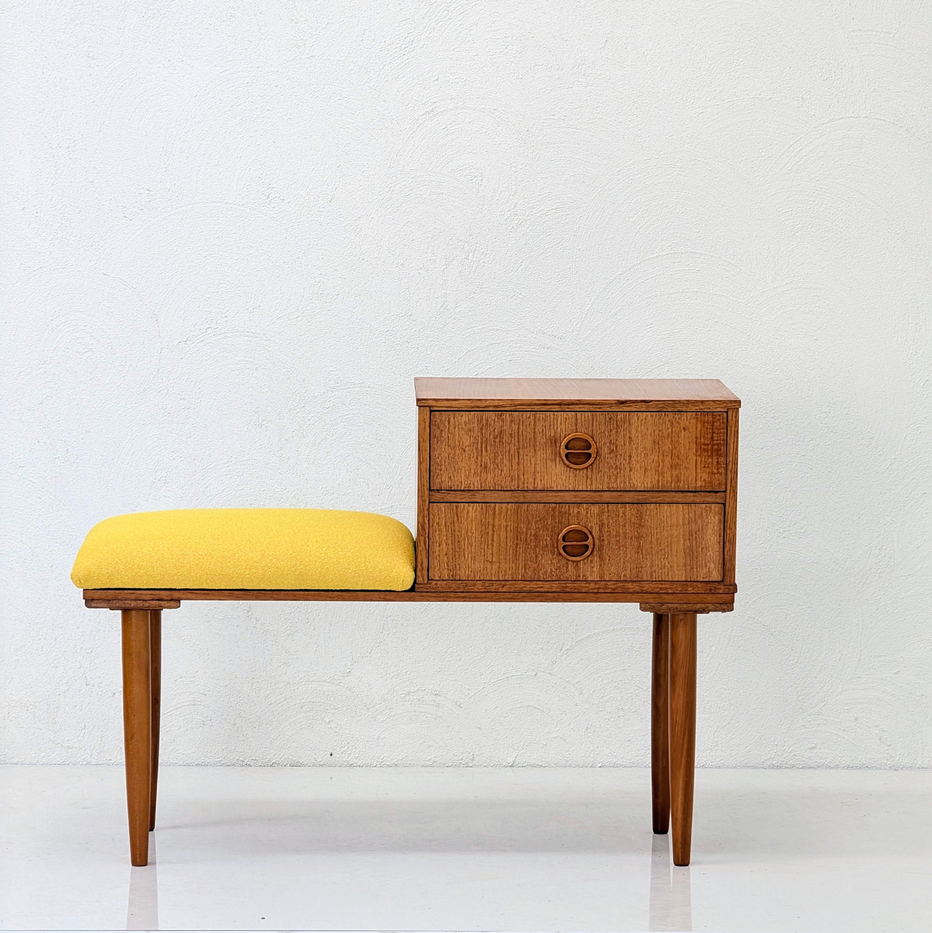 Mid Century Modern Teak Telephone Table | Warwick Buckley Sunrise