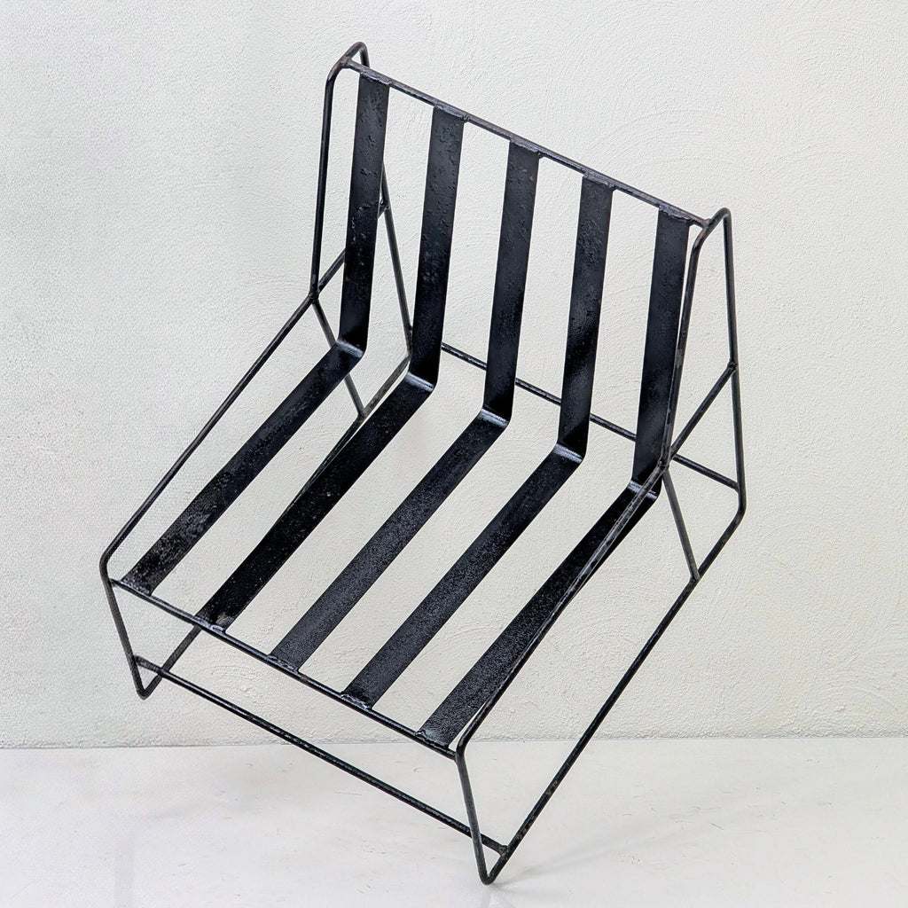 A Pair of 1950s Italian Ribbon Steel Architectural Lounge Chairs
