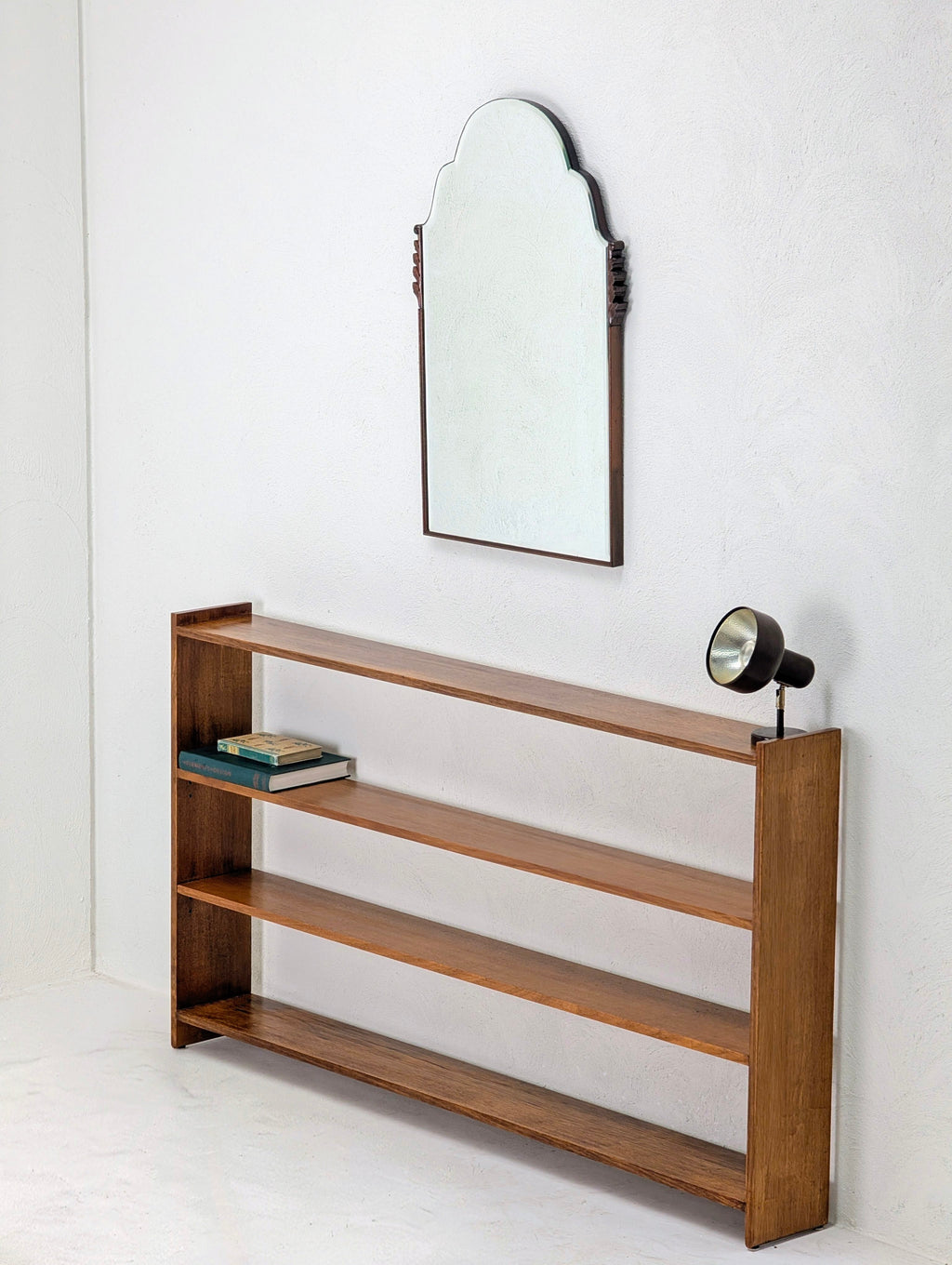 Minimalist 1970s Solid Oak Low-Profile Bookcase