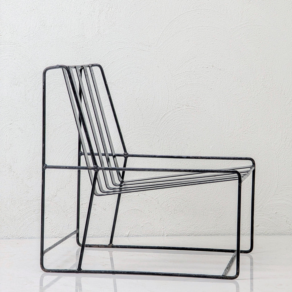 A Pair of 1950s Italian Ribbon Steel Architectural Lounge Chairs