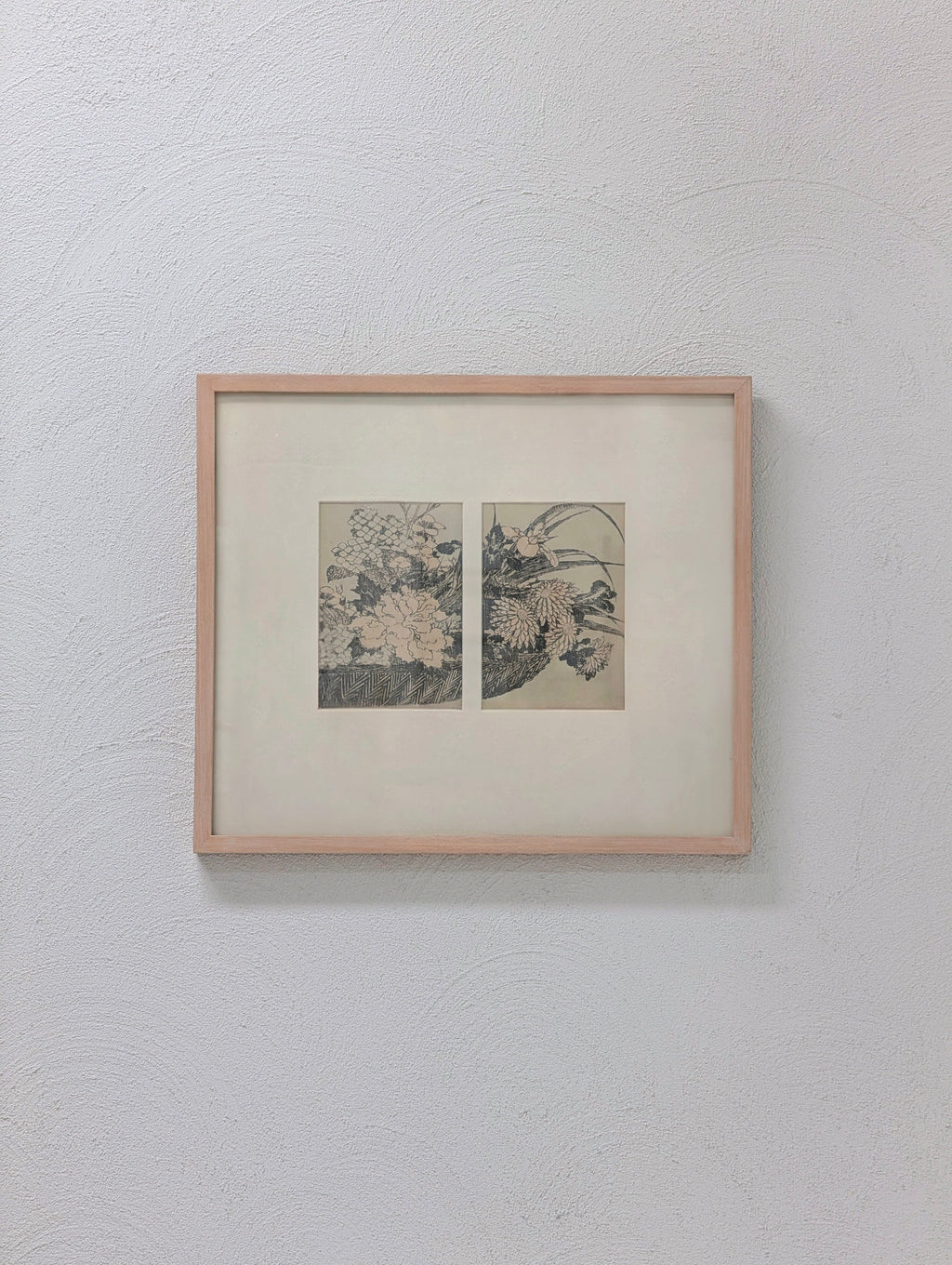 Original Katsushika Hokusai Woodblock: "The Flower Basket" (19th Century) – Conservation Framed