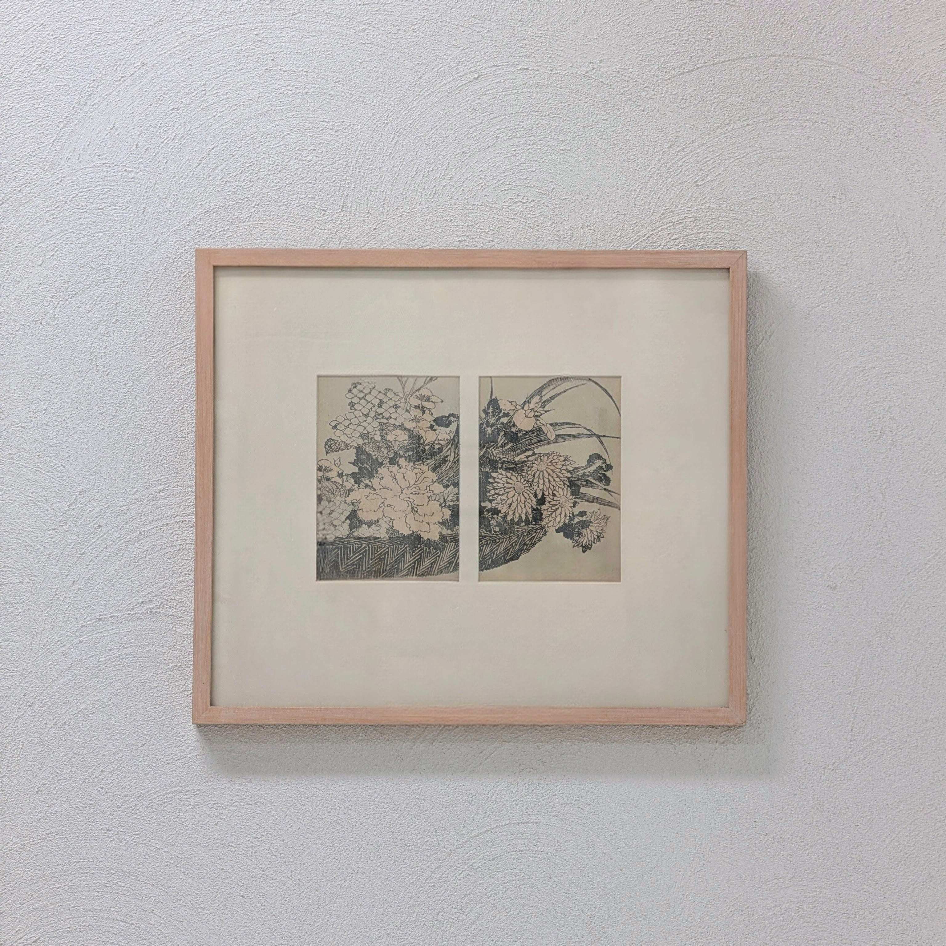 Original Katsushika Hokusai Woodblock: "The Flower Basket" (19th Century) – Conservation Framed