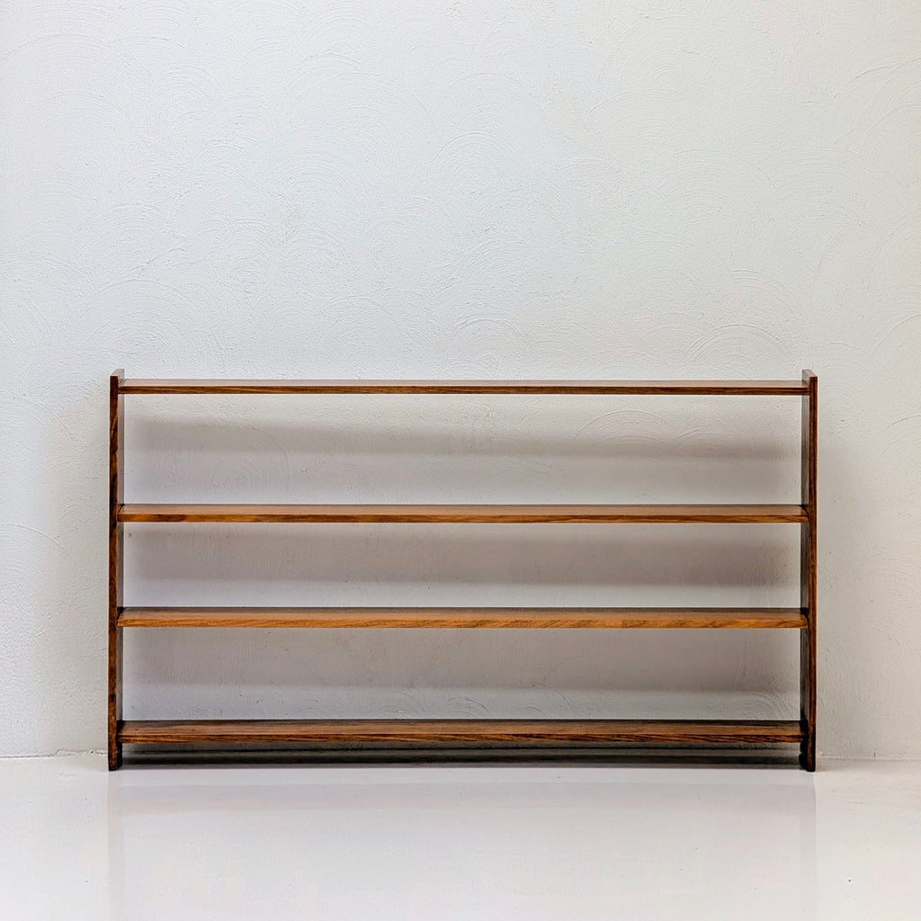 Minimalist 1970s Solid Oak Low-Profile Bookcase