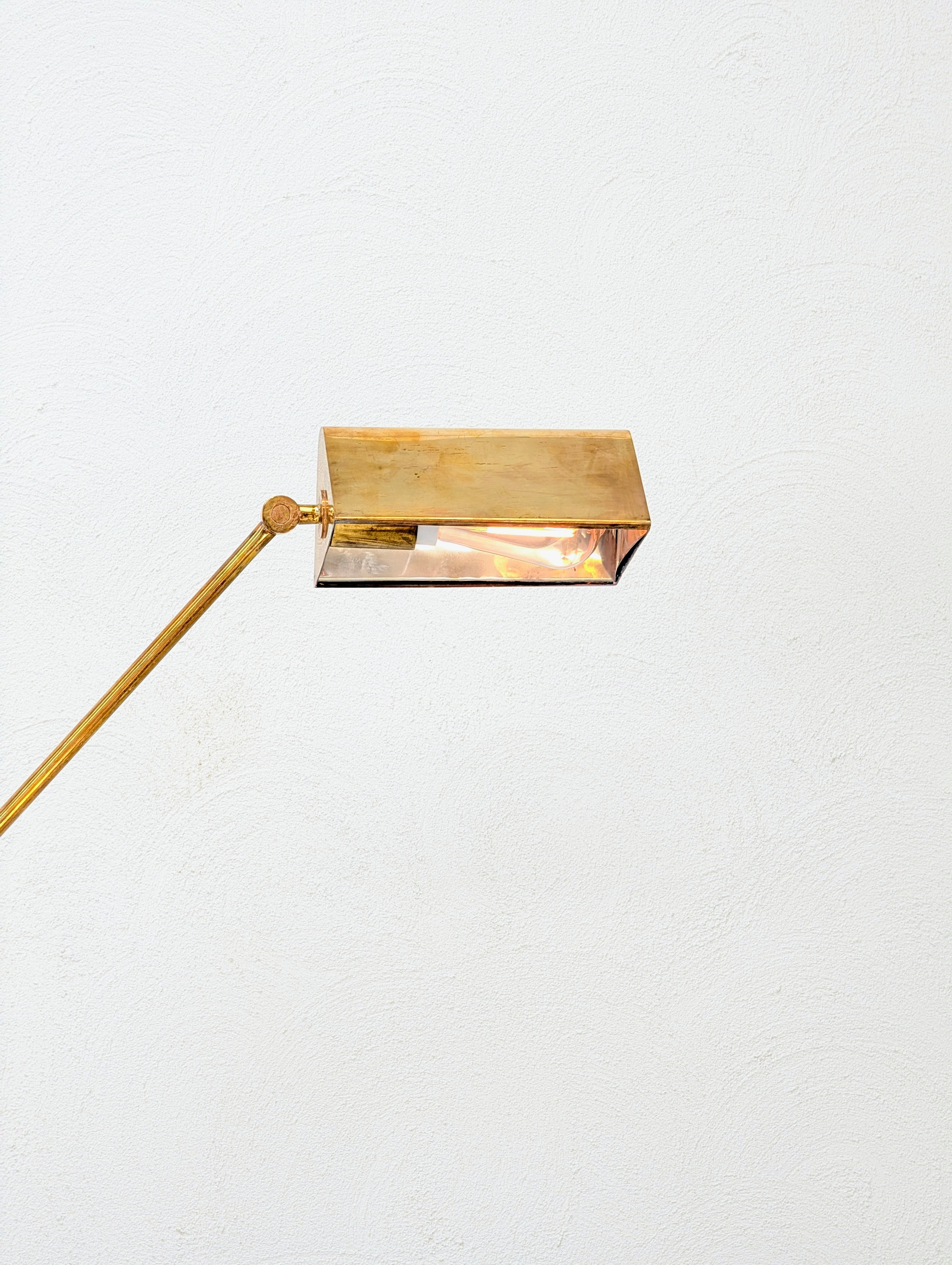 1970s Solid Brass Pharmacy Floor Lamp