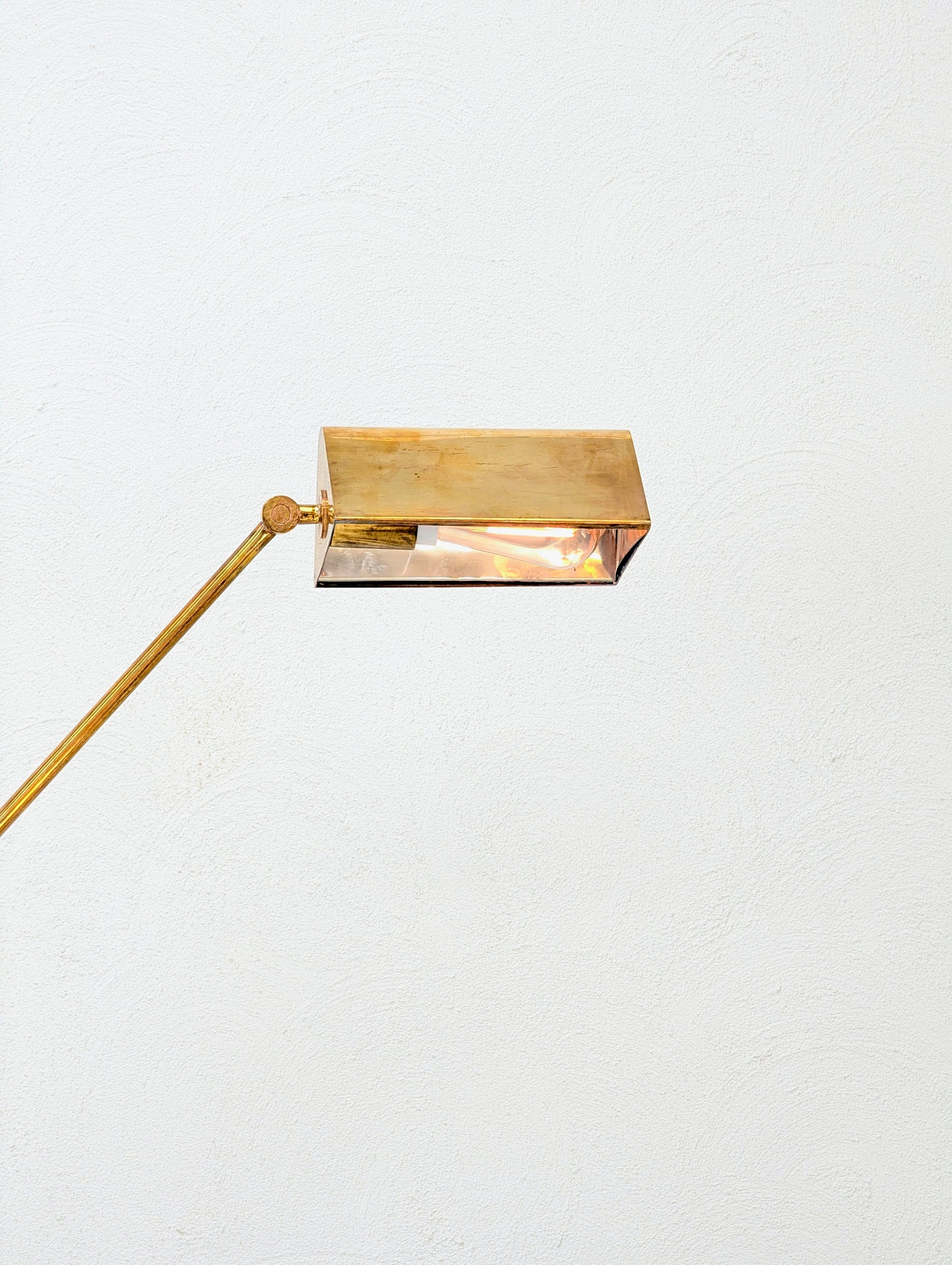 1970s Solid Brass Pharmacy Floor Lamp