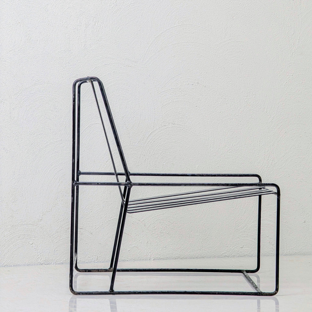 A Pair of 1950s Italian Ribbon Steel Architectural Lounge Chairs