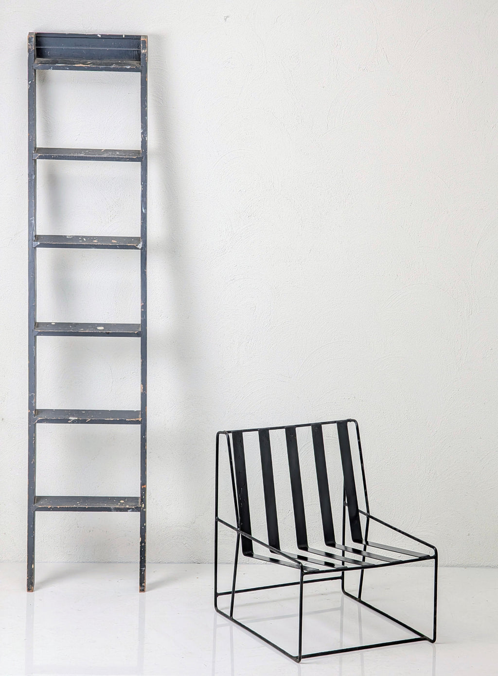 A Pair of 1950s Italian Ribbon Steel Architectural Lounge Chairs