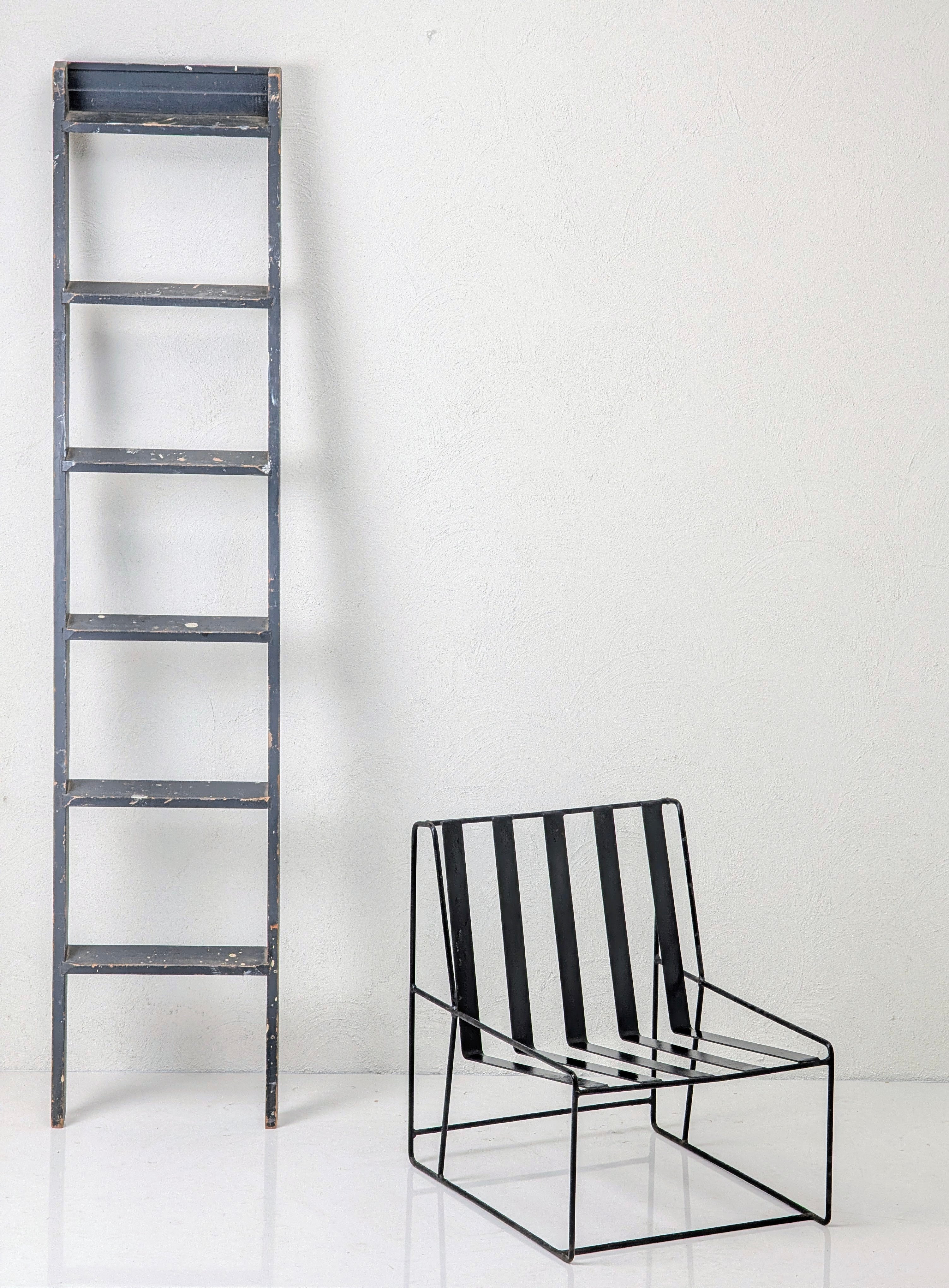 A Pair of 1950s Italian Ribbon Steel Architectural Lounge Chairs