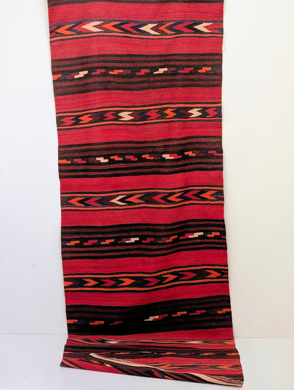 Vintage Persian Tribal Kilim Runner – 385cm