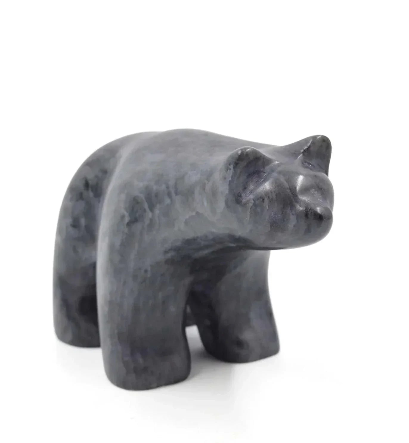 Signed Ross Parkinson Hand - Carved Soapstone Bear Sculpture, c. 1980s - Fox & Wedge