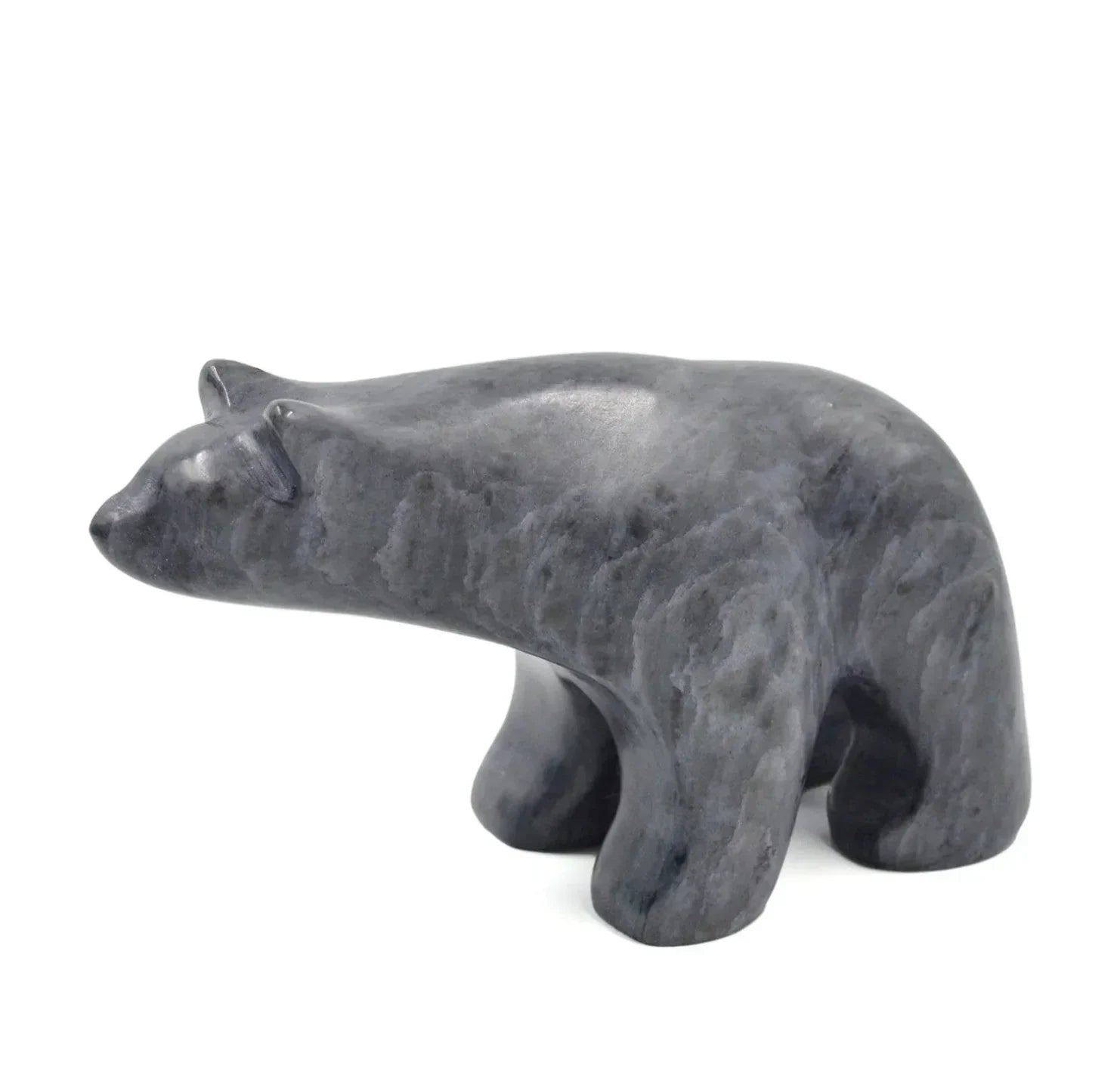 Signed Ross Parkinson Hand - Carved Soapstone Bear Sculpture, c. 1980s - Fox & Wedge