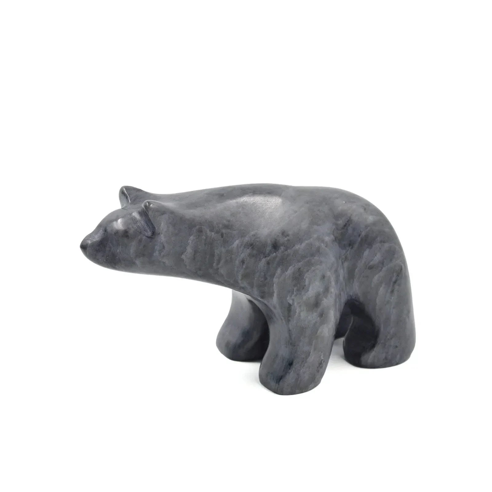 Signed Ross Parkinson Hand - Carved Soapstone Bear Sculpture, c. 1980s - Fox & Wedge