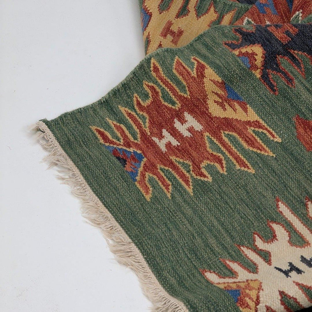 Vintage Anatolian 'Cicim' Kilim with Female 'Elibelinde' Motifs, Hand - Woven Wool. Turkey, c.1960 - Fox & Wedge