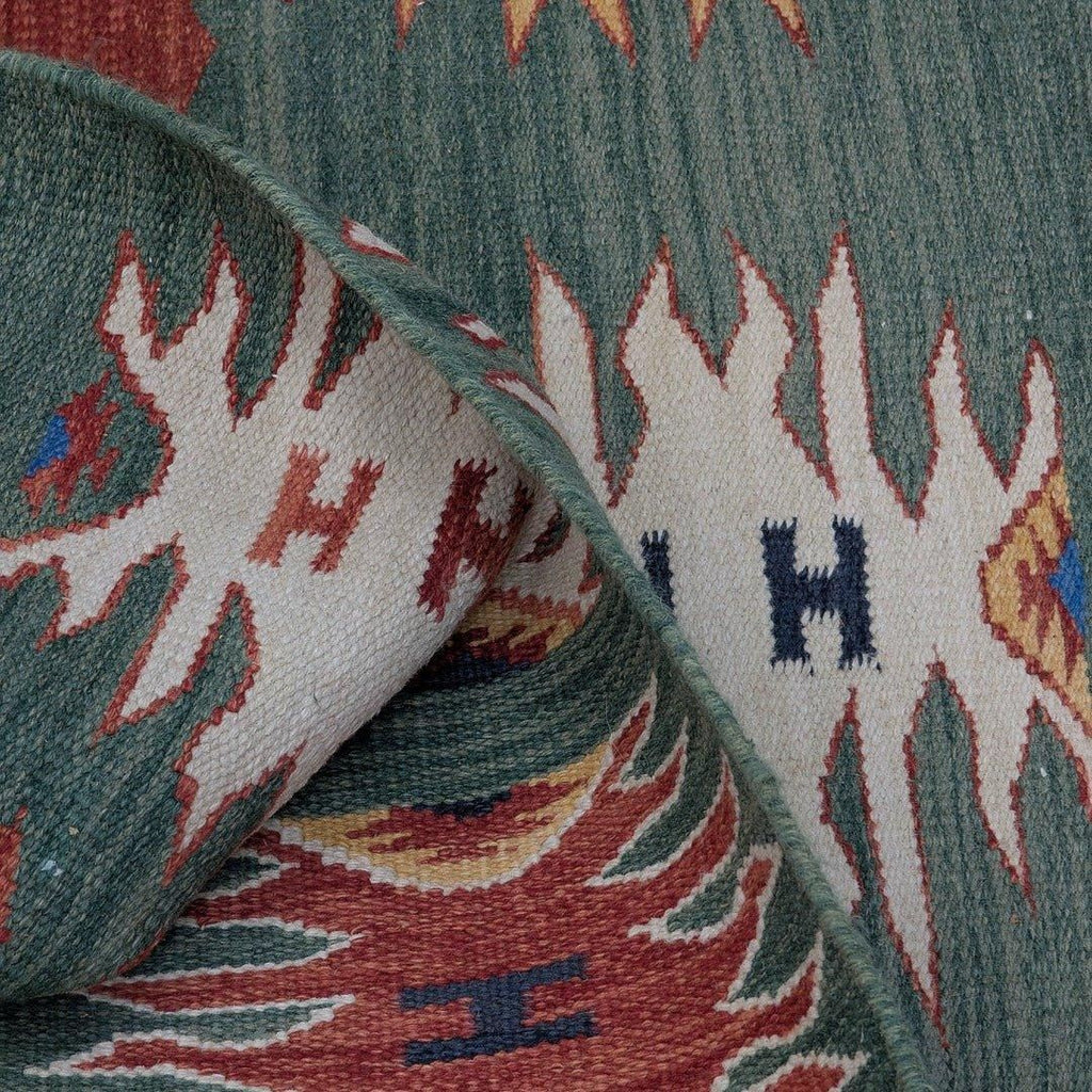Vintage Anatolian 'Cicim' Kilim with Female 'Elibelinde' Motifs, Hand - Woven Wool. Turkey, c.1960 - Fox & Wedge