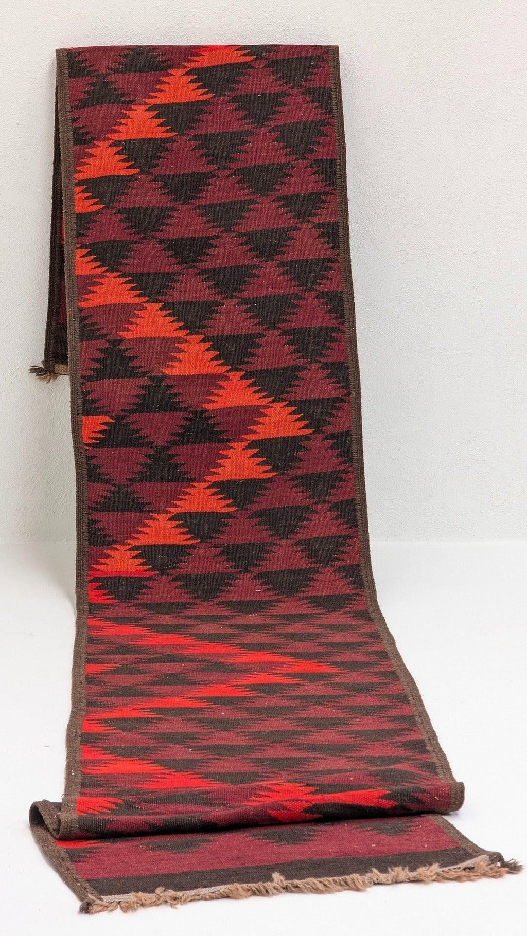 Vintage Handwoven Persian Sumac Kilim Runner, Natural Dyes, Mid - 20th Century - Fox & Wedge