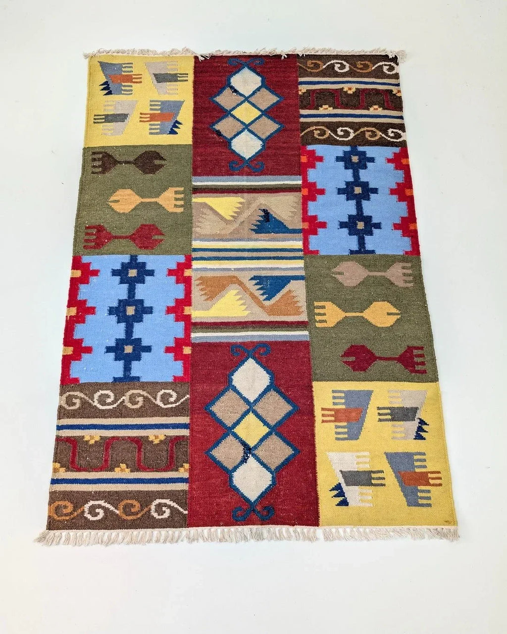 Vintage Turkish Patchwork Kilim Rug, an Anatolian Sampler of Feminine Symbols, c1970 - Fox & Wedge