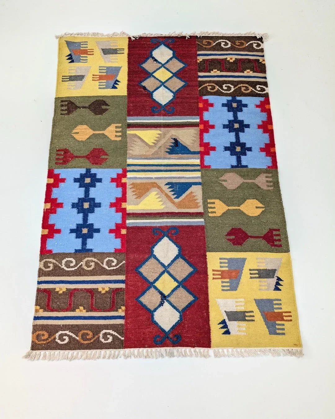 Vintage Turkish Patchwork Kilim Rug, an Anatolian Sampler of Feminine Symbols, c1970 - Fox & Wedge