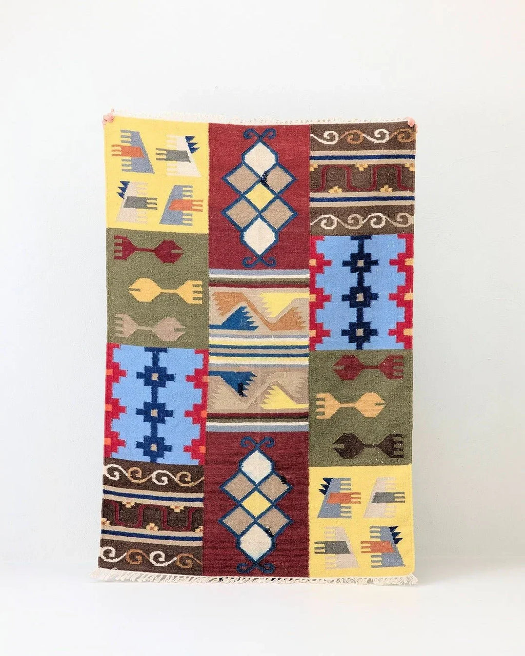 Vintage Turkish Patchwork Kilim Rug, an Anatolian Sampler of Feminine Symbols, c1970 - Fox & Wedge