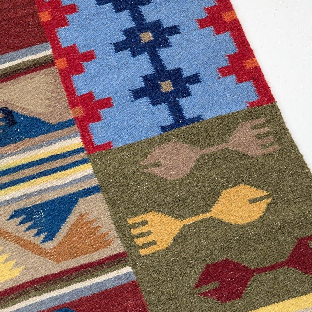 Vintage Turkish Patchwork Kilim Rug, an Anatolian Sampler of Feminine Symbols, c1970 - Fox & Wedge
